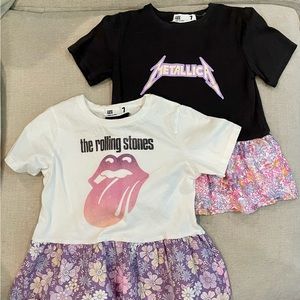 Kids Metallica and The Rolling Stones Shirts Size 7
